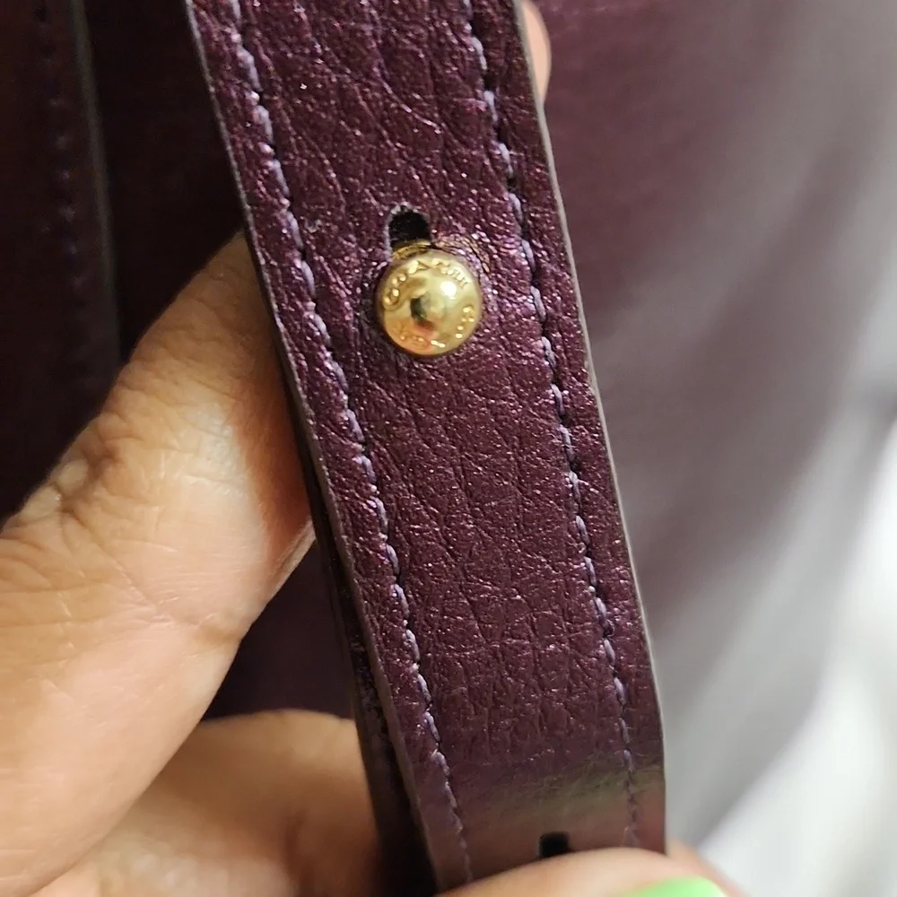 Coach Derby Purple Metallic Leather Backpack - Picture 11 of 16